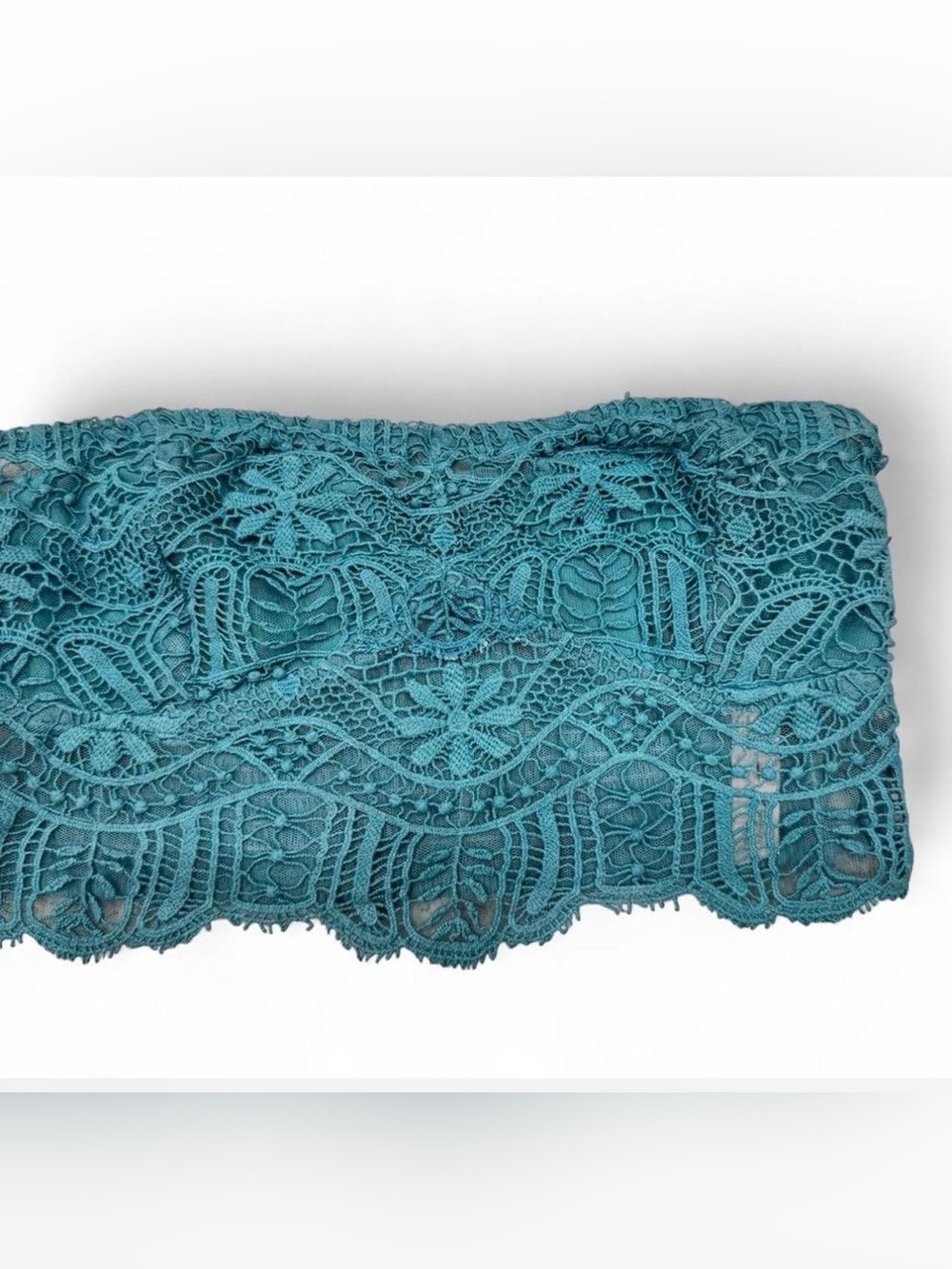 Free People FP One Teal Lace Strapless Bandeau Crop Top | M